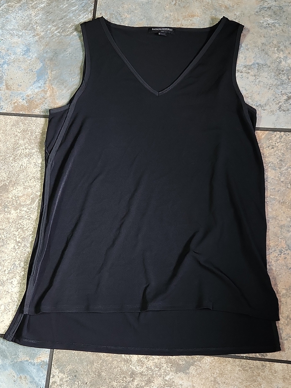 Banana Republic Black V-Neck Layered Tank